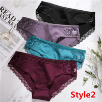 3 sztuk/zestaw bawełniana bielizna majtki damskie komfort kalesony kwiatowy koronki figi dla kobiety Sexy Low-Rise majtki Intimates M L XL 6
